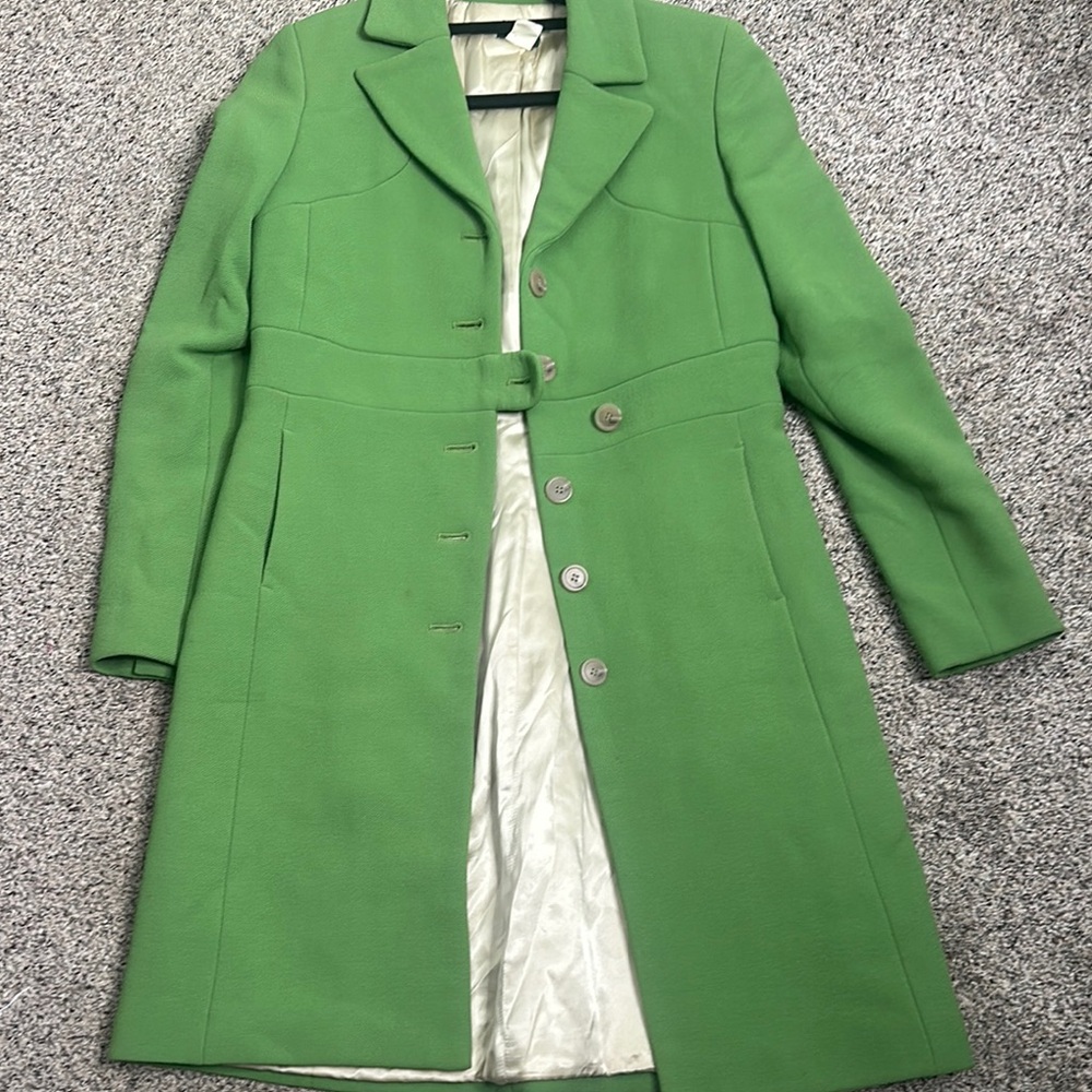 J crew vintage Green wool Women's Coat size 6 - Picture 11 of 13